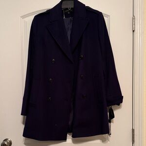 Katherine Kelly dark purple 4 size Double-Breasted 100% Wool short Coat